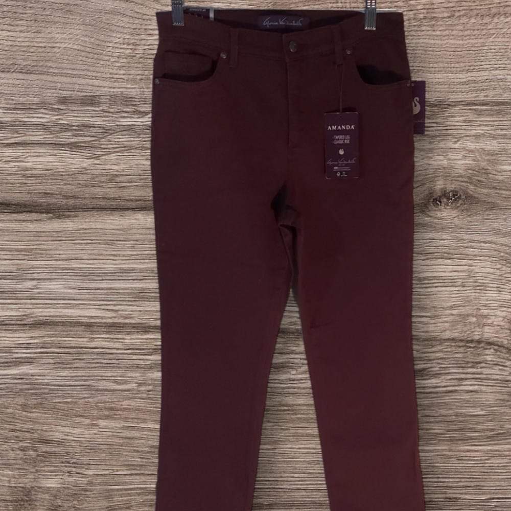 GLORIA VANDERBILT AMANDA THE ORIGINAL SLIMMING JEAN WOMEN'S SIZE 8 SHORT WINE - Picture 5 of 13